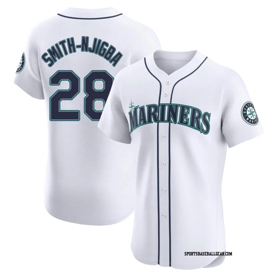 Canaan Smith-Njigba Men's Seattle Mariners White Elite Home Jersey