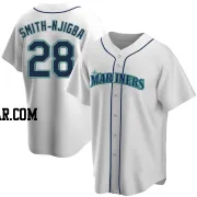 Canaan Smith-Njigba Men's Seattle Mariners White Replica Home Jersey