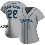 Canaan Smith-Njigba Women's Seattle Mariners Gray Replica Road Jersey