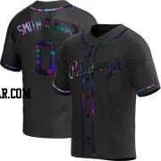 Canaan Smith-Njigba Youth Pittsburgh Pirates Black Holographic Replica Alternate Jersey