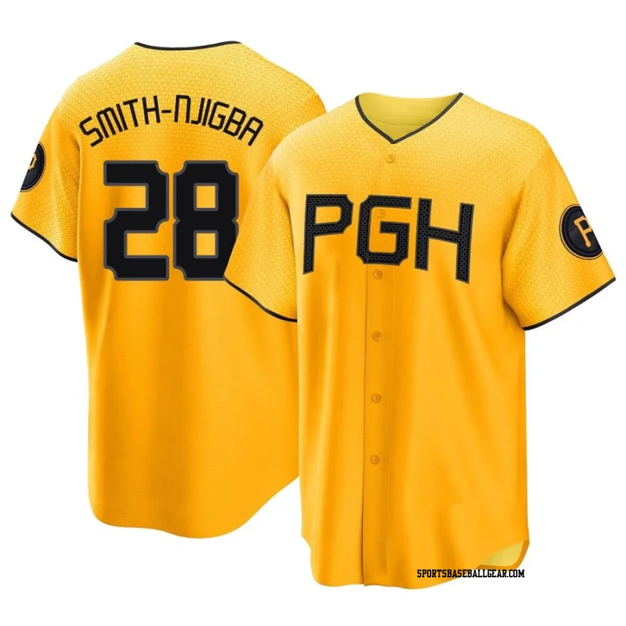 Canaan Smith-Njigba Youth Pittsburgh Pirates Gold Replica 2023 City Connect Jersey