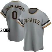 Canaan Smith-Njigba Youth Pittsburgh Pirates Gray Replica Road Cooperstown Collection Jersey