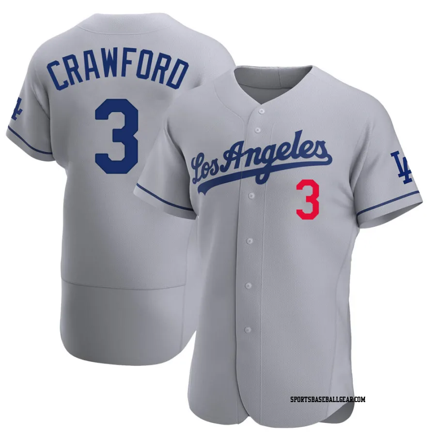 Carl Crawford Men's Los Angeles Dodgers Gray Authentic Away Jersey