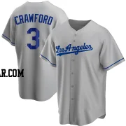 Carl Crawford Men's Los Angeles Dodgers Gray Replica Road Jersey