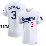 Carl Crawford Men's Los Angeles Dodgers White Elite Home Jersey