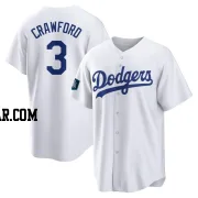 Carl Crawford Men's Los Angeles Dodgers White Replica 2024 World Tour Seoul Series Home Jersey