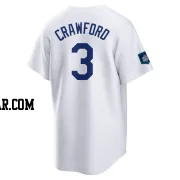 Carl Crawford Men's Los Angeles Dodgers White Replica 2024 World Tour Seoul Series Home Jersey