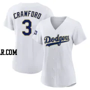 Carl Crawford Women's Los Angeles Dodgers White/Gold Authentic 2021 Gold Program Player Jersey