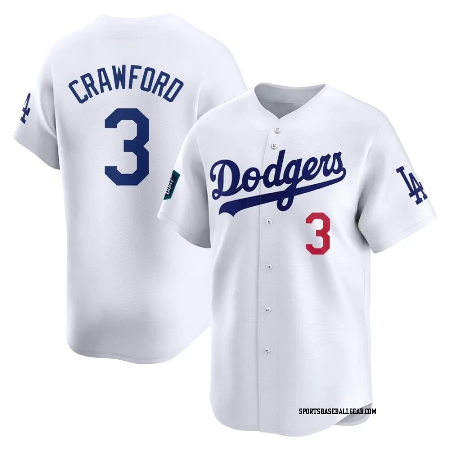 Carl Crawford Youth Los Angeles Dodgers White Limited 2024 World Tour Seoul Series Home Jersey