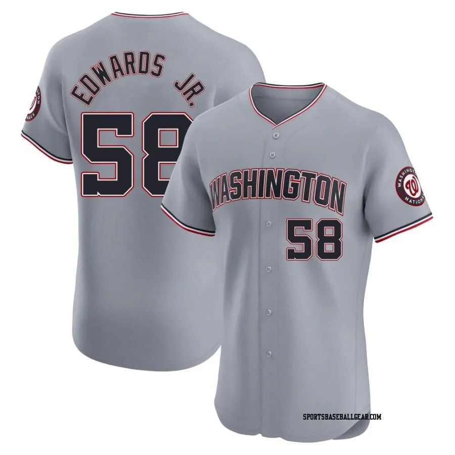 Carl Edwards Jr. Men's Washington Nationals Gray Elite Road Jersey