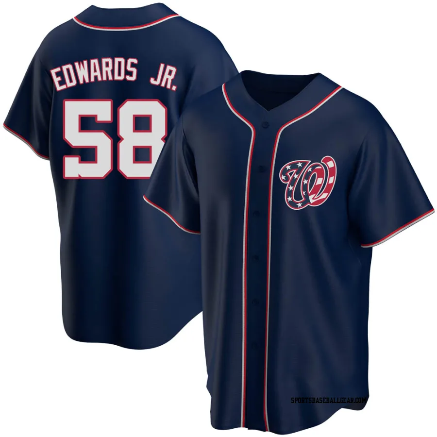 Carl Edwards Jr. Men's Washington Nationals Navy Replica Alternate Team Jersey