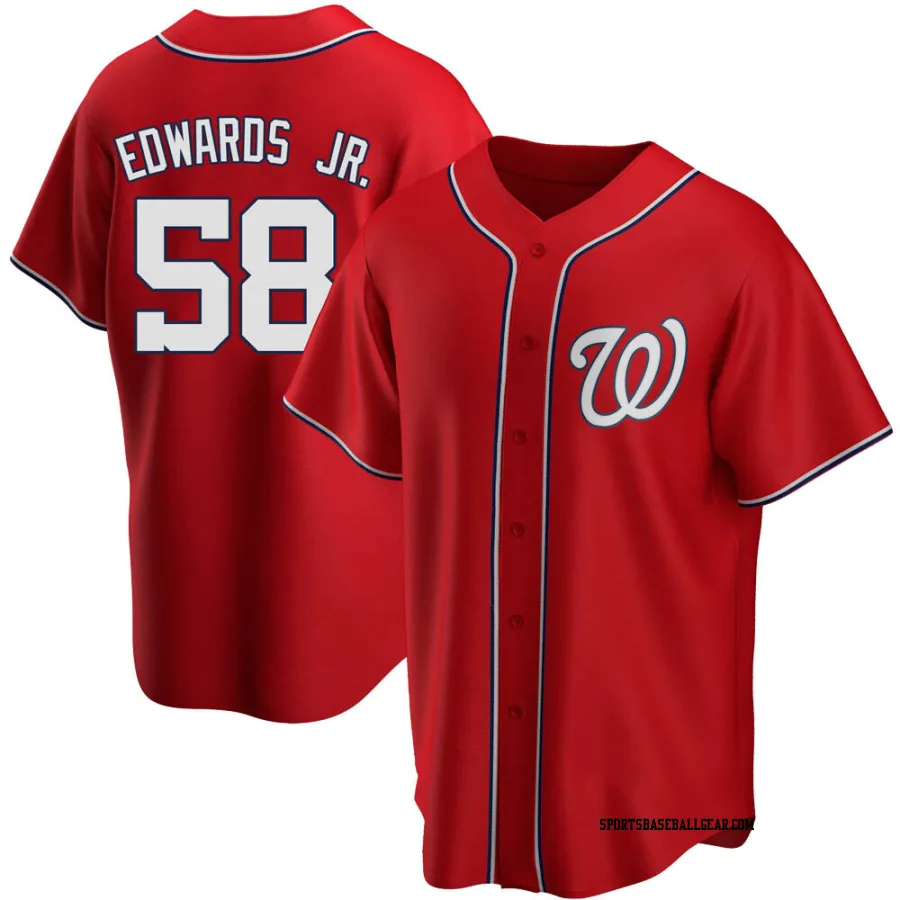 Carl Edwards Jr. Men's Washington Nationals Red Replica Alternate Jersey