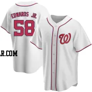 Carl Edwards Jr. Men's Washington Nationals White Replica Home Jersey