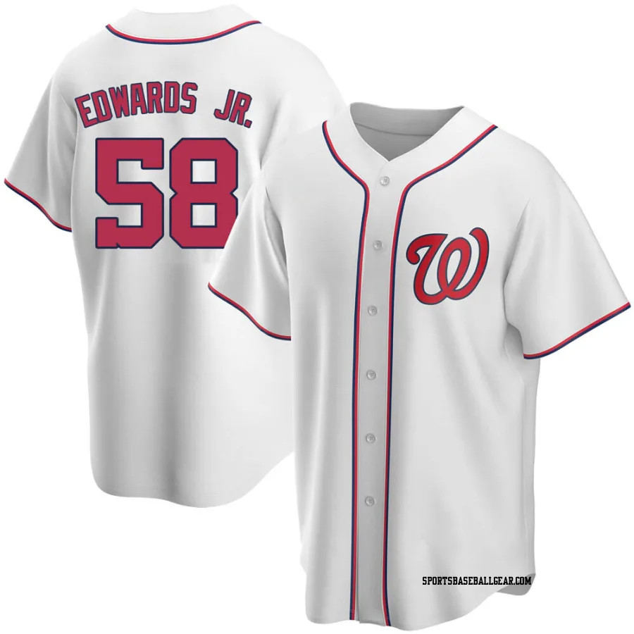 Carl Edwards Jr. Men's Washington Nationals White Replica Home Jersey