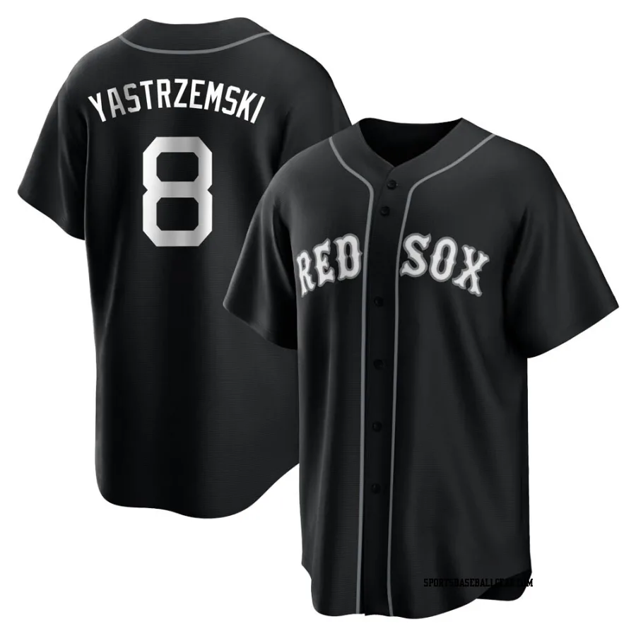 Carl Yastrzemski Men's Boston Red Sox Black/White Replica Jersey