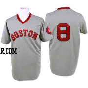 Carl Yastrzemski Men's Boston Red Sox Grey Authentic Throwback Jersey