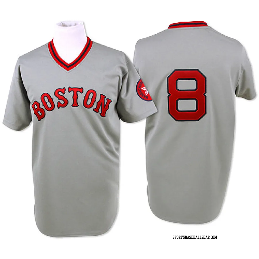 Carl Yastrzemski Men's Boston Red Sox Grey Replica Throwback Jersey