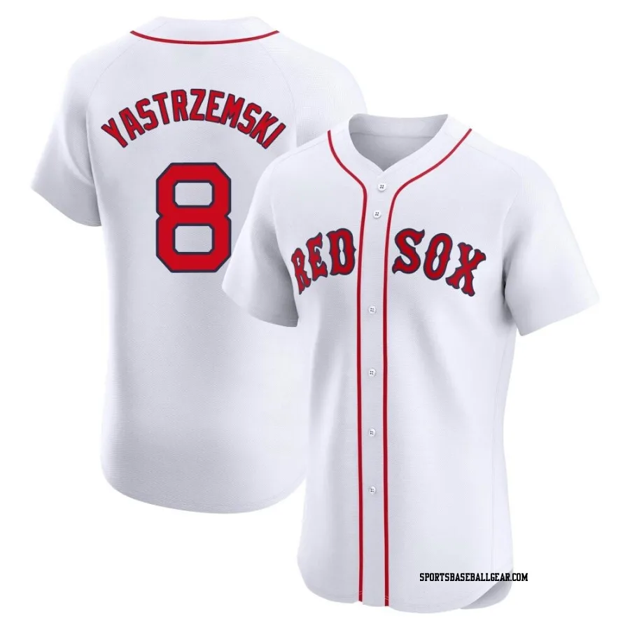 Carl Yastrzemski Men's Boston Red Sox White Elite Home Patch Jersey