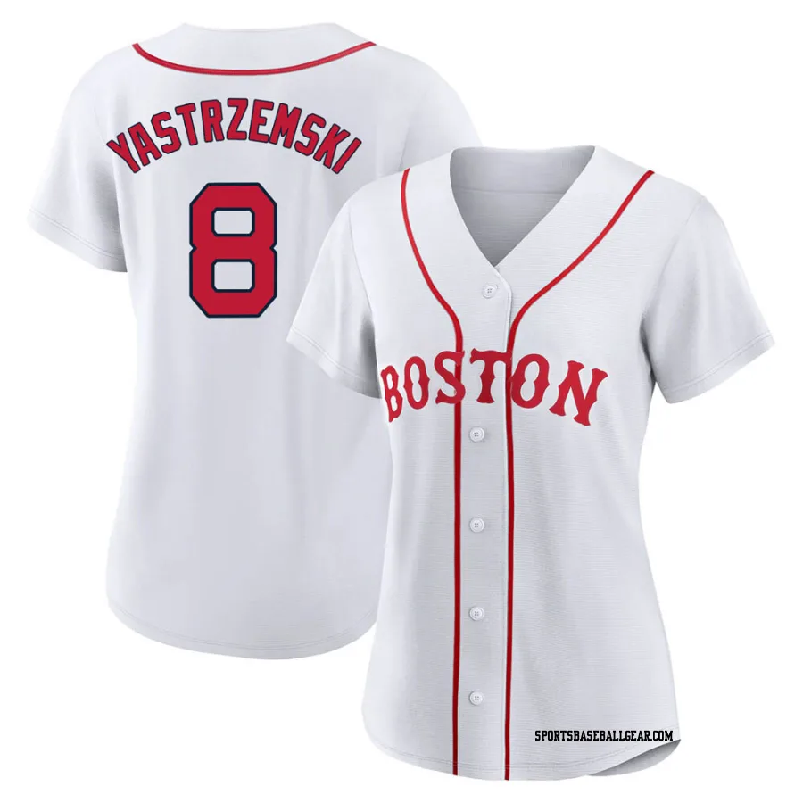 Carl Yastrzemski Women's Boston Red Sox White Authentic 2021 Patriots' Day Jersey