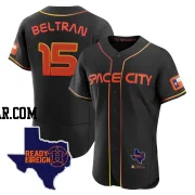 Carlos Beltran Men's Houston Astros Black Authentic 2023 Space City Ready 2 Reign Flex Base Jersey