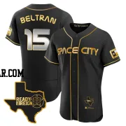 Carlos Beltran Men's Houston Astros Black/Gold Authentic 2023 Space City Ready 2 Reign Flex Base Jersey