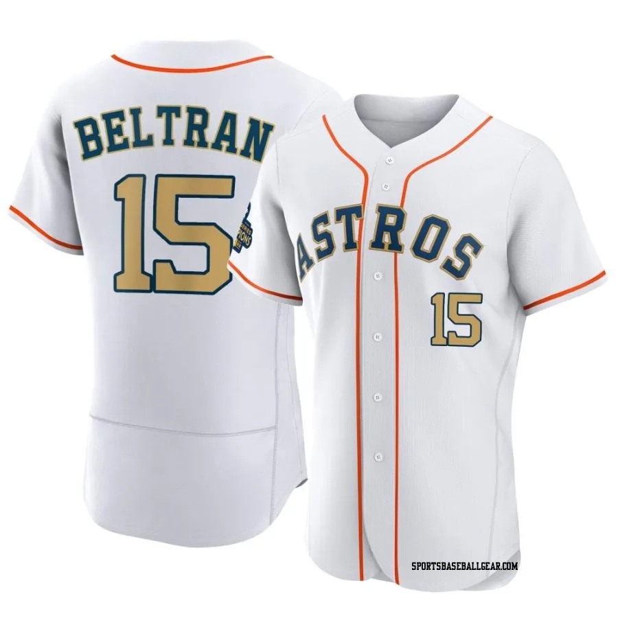 Carlos Beltran Men's Houston Astros Gold Authentic White 2023 Collection Jersey