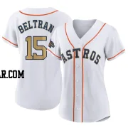 Carlos Beltran Women's Houston Astros Gold Replica White 2023 Collection Jersey