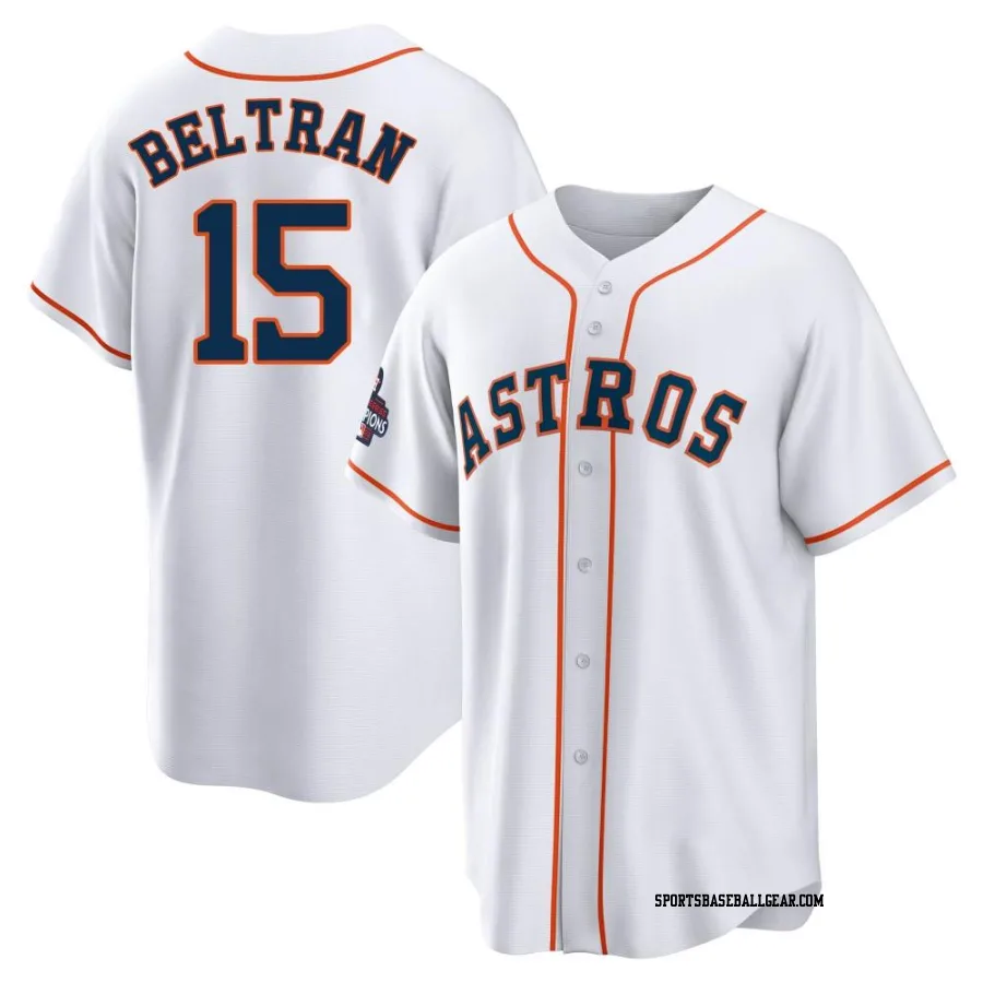 Carlos Beltran Youth Houston Astros White Replica 2022 World Series Champions Home Jersey