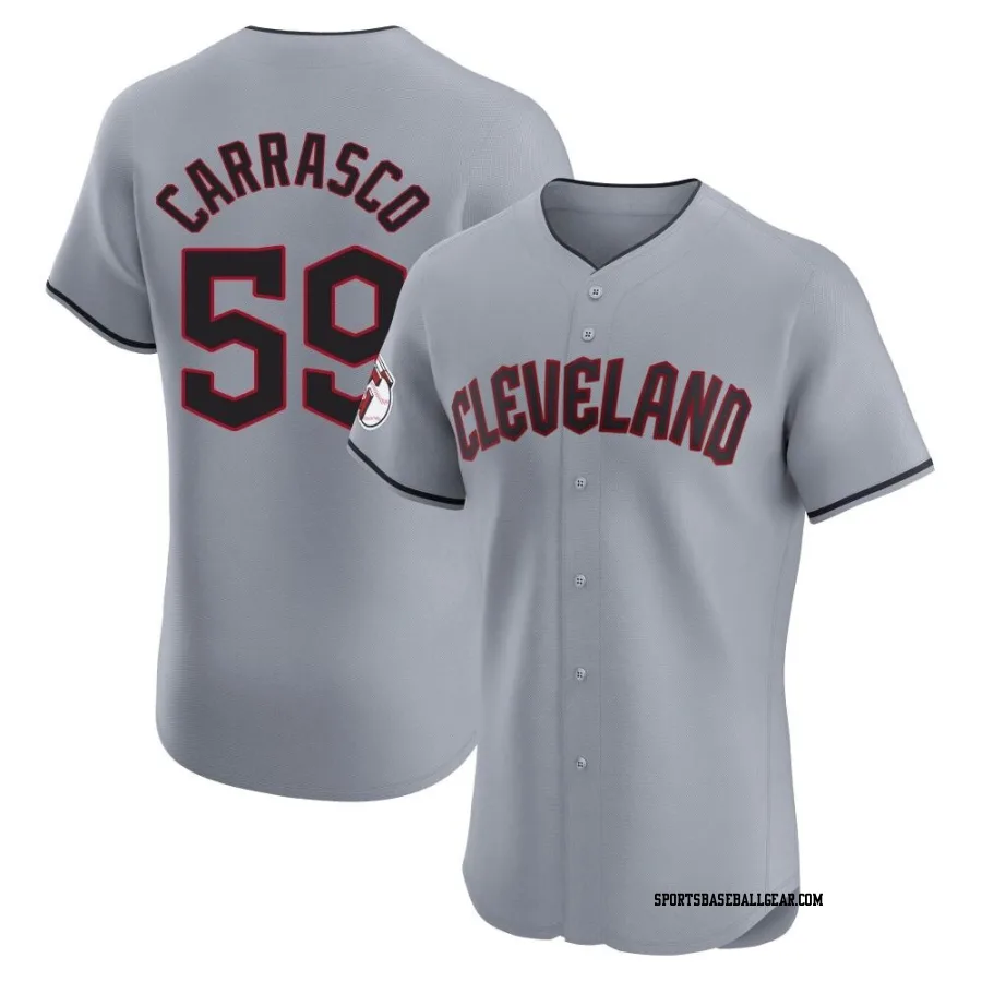 Carlos Carrasco Men's Cleveland Guardians Gray Elite Road Jersey