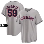 Carlos Carrasco Men's Cleveland Guardians Gray Replica Road Jersey