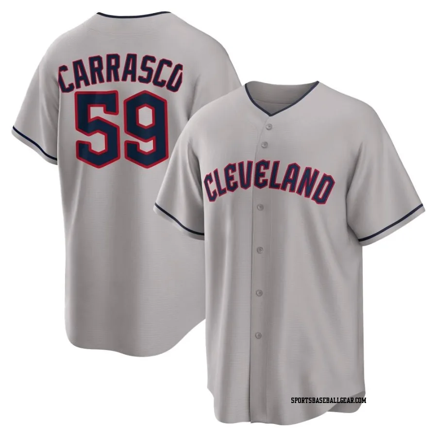 Carlos Carrasco Men's Cleveland Guardians Gray Replica Road Jersey