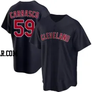 Carlos Carrasco Men's Cleveland Guardians Navy Replica Alternate Jersey