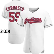 Carlos Carrasco Men's Cleveland Guardians White Authentic Home Jersey