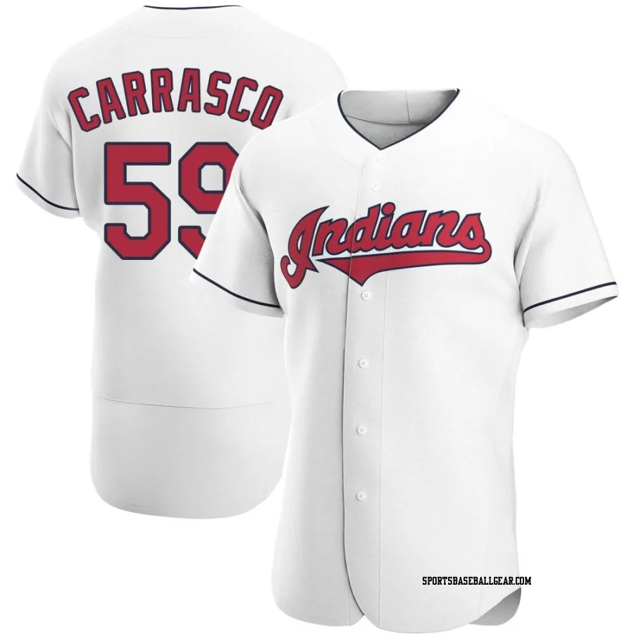 Carlos Carrasco Men's Cleveland Guardians White Authentic Home Jersey