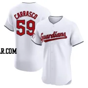 Carlos Carrasco Men's Cleveland Guardians White Elite Home Jersey