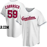 Carlos Carrasco Men's Cleveland Guardians White Replica Home Jersey