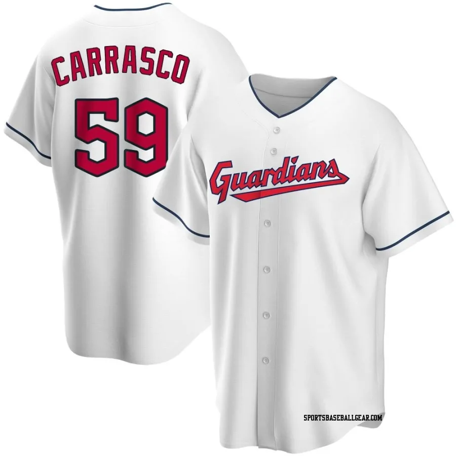 Carlos Carrasco Men's Cleveland Guardians White Replica Home Jersey