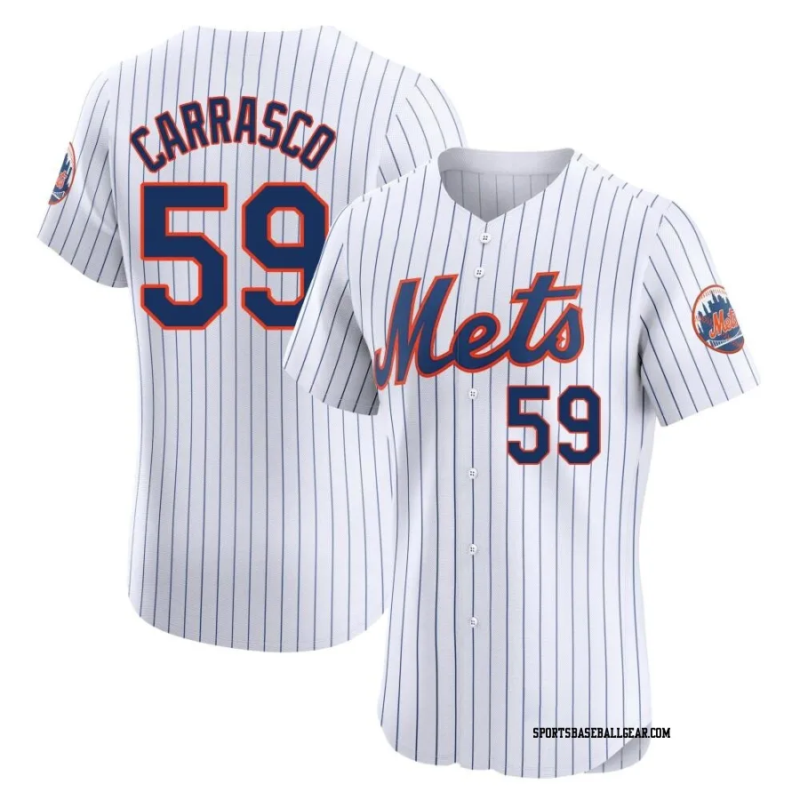 Carlos Carrasco Men's New York Mets White Elite Home Jersey