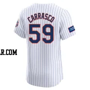 Carlos Carrasco Men's New York Mets White Elite Home Patch Jersey