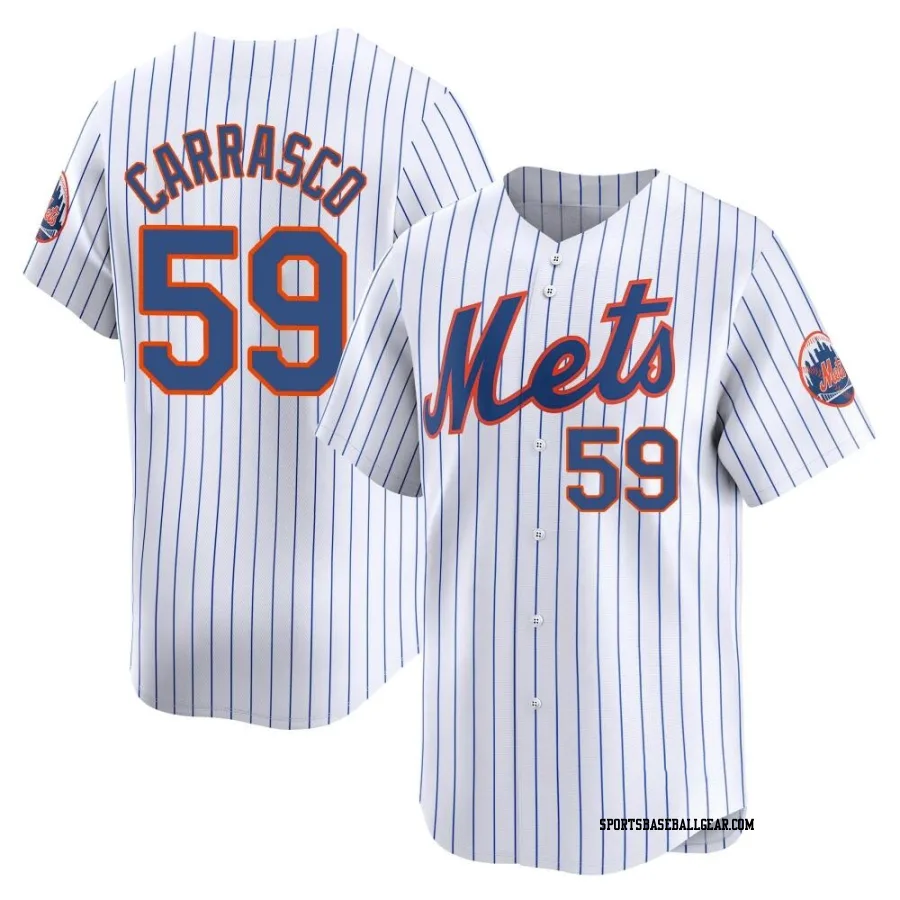 Carlos Carrasco Men's New York Mets White Limited Home Jersey