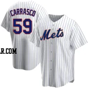 Carlos Carrasco Men's New York Mets White Replica Home Jersey