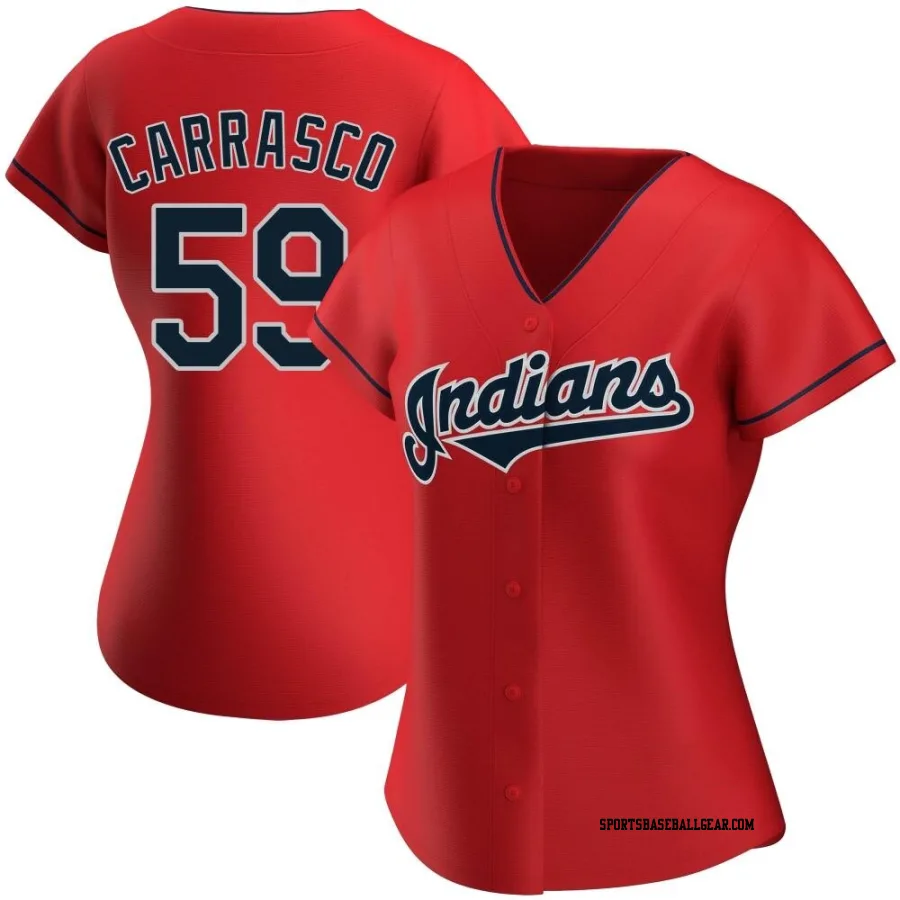 Carlos Carrasco Women's Cleveland Guardians Red Replica Alternate Jersey