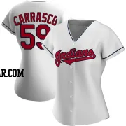 Carlos Carrasco Women's Cleveland Guardians White Authentic Home Jersey