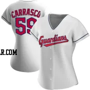 Carlos Carrasco Women's Cleveland Guardians White Authentic Home Jersey