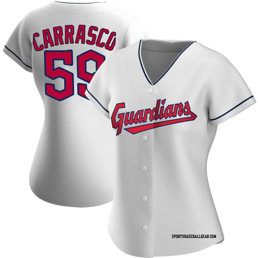 Carlos Carrasco Women's Cleveland Guardians White Authentic Home Jersey