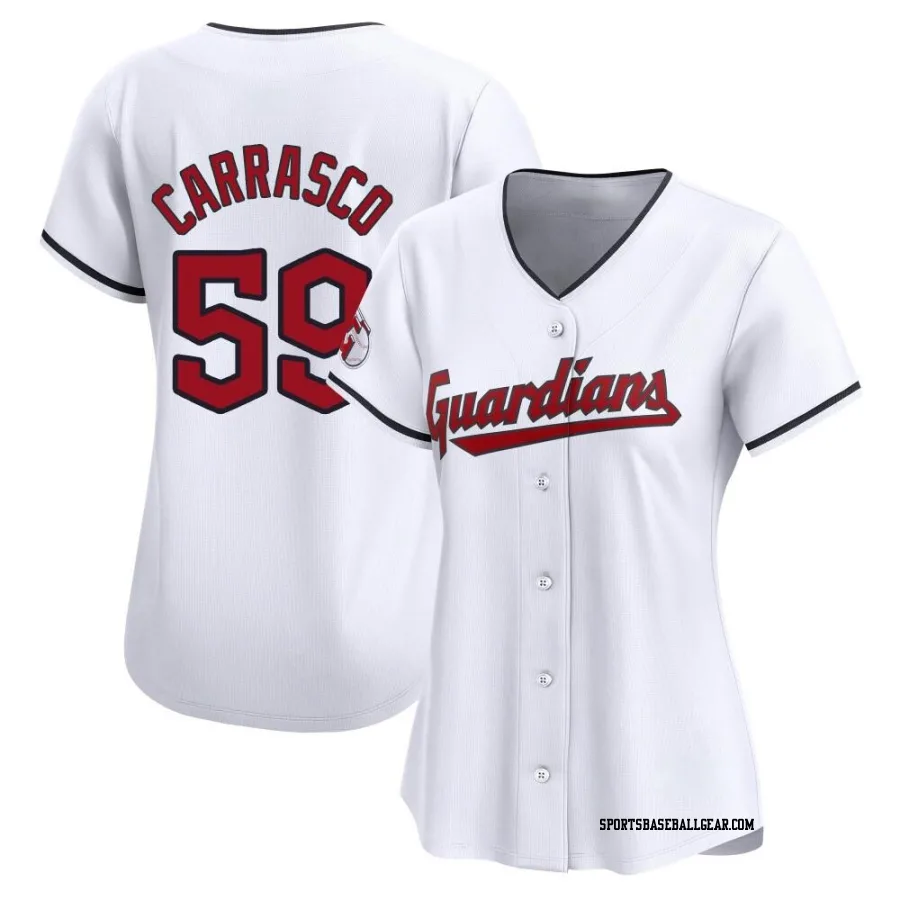 Carlos Carrasco Women's Cleveland Guardians White Limited Home Jersey