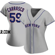 Carlos Carrasco Women's New York Mets Gray Authentic Road Jersey