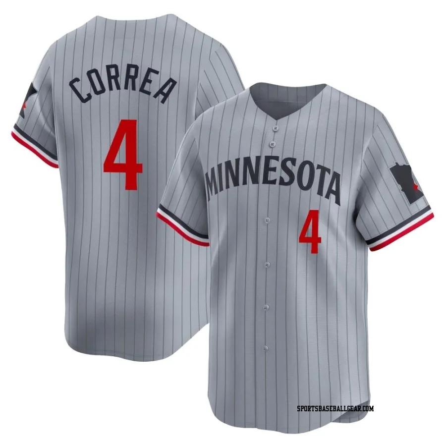 Carlos Correa Men's Minnesota Twins Gray Limited Road Jersey