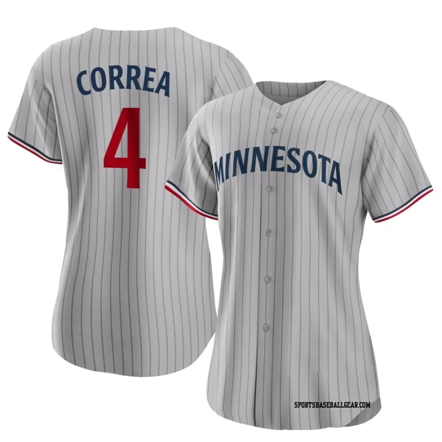 Carlos Correa Women's Minnesota Twins Gray Authentic Road Jersey