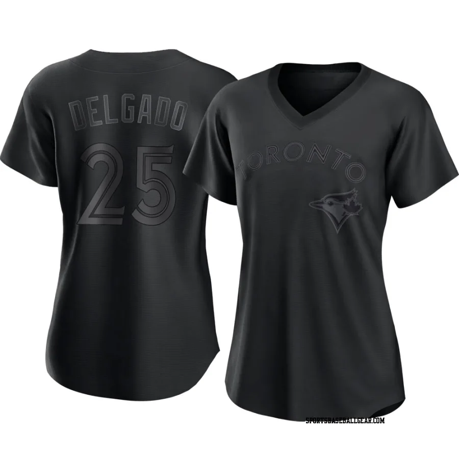 Carlos Delgado Women's Toronto Blue Jays Black Replica Pitch Fashion Jersey